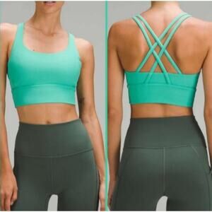 NWT Lululemon Energy Ribbed Longline Bra Paradise Green‎ Size 4
